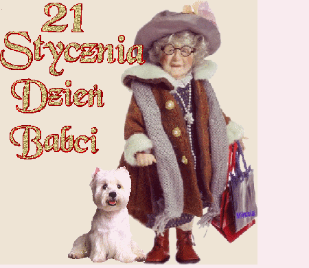Babcia z białym pieskiem 21 stycznia